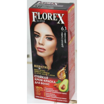 Patvarūs plaukų dažai "FLOREX" 6.1 (Laukinė slyva) 